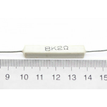CEMENTED CERAMIC RESISTOR 8K2 6W DAVI AXIAL NOS (New Old Stock) *2PC* U95 2