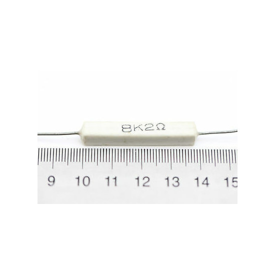 CEMENTED CERAMIC RESISTOR 8K2 6W DAVI AXIAL NOS (New Old Stock) *2PC* U95