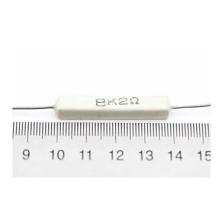 CEMENTED CERAMIC RESISTOR 8K2 6W DAVI AXIAL NOS (New Old Stock) *2PC* U95