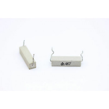 CEMENTED CERAMIC RESISTOR 4K7 4W DH AXIAL NOS (New Old Stock) *2PC* U6