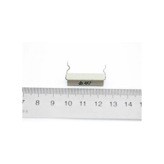 CEMENTED CERAMIC RESISTOR 4K7 4W DH AXIAL NOS (New Old Stock) *2PC* U6