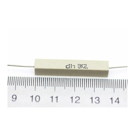 CEMENTED CERAMIC RESISTOR 8,2 K 6W DH AXIAL NOS (New Old Stock) *2PC* U41