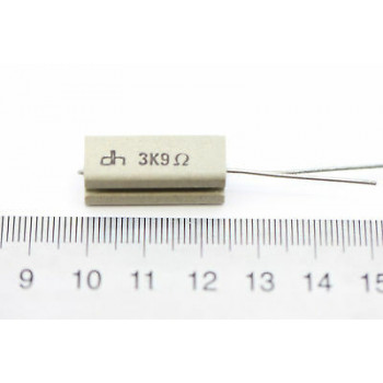 CEMENTED CERAMIC RESISTOR 3,9 K 6W DH VERTICAL NOS (New Old Stock) *2PC* U70 2