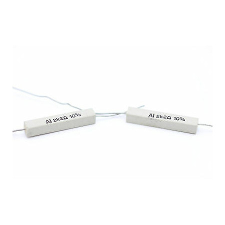 CEMENTED CERAMIC RESISTOR 2,2 K 6W 10% AI AXIAL NOS (New Old Stock) *1PC* U113