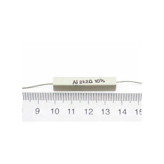 CEMENTED CERAMIC RESISTOR 2,2 K 6W 10% AI AXIAL NOS (New Old Stock) *1PC* U113