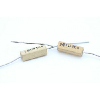 CEMENTED CERAMIC RESISTOR 1,6 K 3W 5% NOS (New Old Stock) *2PC* U125