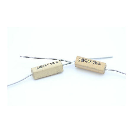 CEMENTED CERAMIC RESISTOR 1,6 K 3W 5% NOS (New Old Stock) *2PC* U125