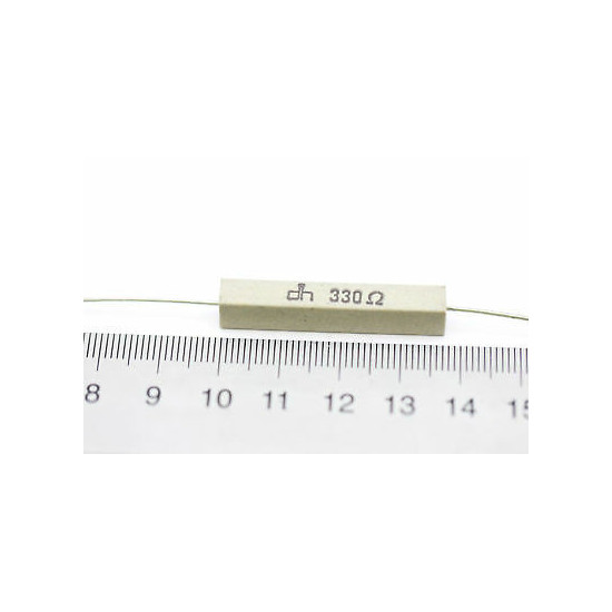 CEMENTED CERAMIC RESISTOR 330 OHM 6W DH AXIAL NOS (New Old Stock) *2PC* U16