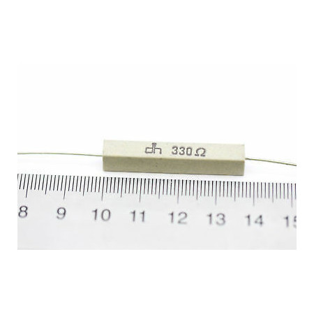 CEMENTED CERAMIC RESISTOR 330 OHM 6W DH AXIAL NOS (New Old Stock) *2PC* U16