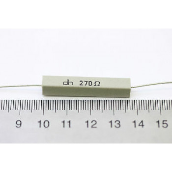CEMENTED CERAMIC RESISTOR 270 OHM 6W DH AXIAL NOS (New Old Stock) *2PC* U195 2