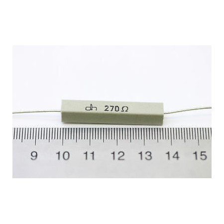 CEMENTED CERAMIC RESISTOR 270 OHM 6W DH AXIAL NOS (New Old Stock) *2PC* U195