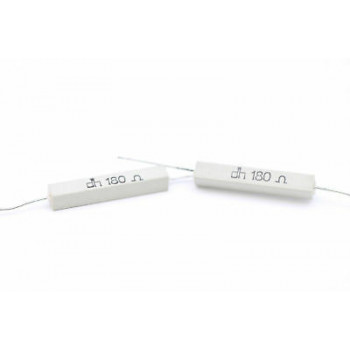 CEMENTED CERAMIC RESISTOR 180 OHM 6W DH AXIAL NOS (New Old Stock) *2PC* U95