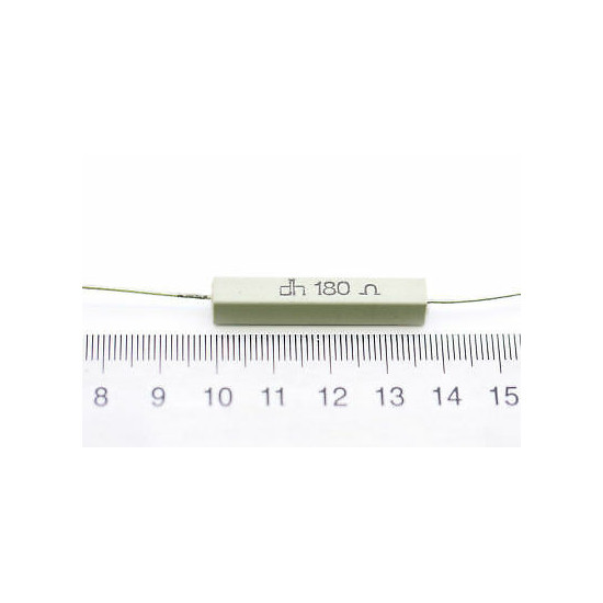 CEMENTED CERAMIC RESISTOR 180 OHM 6W DH AXIAL NOS (New Old Stock) *2PC* U95