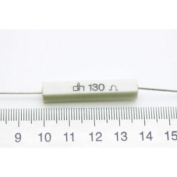 CEMENTED CERAMIC RESISTOR 130 OHM 6W DH AXIAL NOS (New Old Stock) *1PC* U131 2