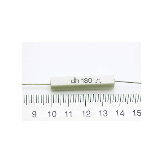 CEMENTED CERAMIC RESISTOR 130 OHM 6W DH AXIAL NOS (New Old Stock) *1PC* U131