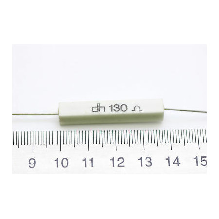 CEMENTED CERAMIC RESISTOR 130 OHM 6W DH AXIAL NOS (New Old Stock) *1PC* U131