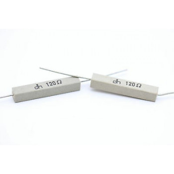 CEMENTED CERAMIC RESISTOR 120 OHM 6W DH AXIAL NOS (New Old Stock) *2PC* U50