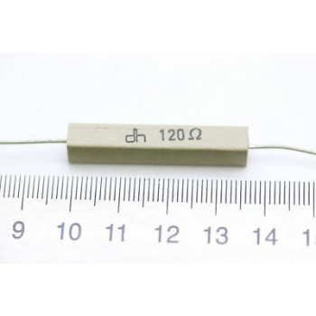 CEMENTED CERAMIC RESISTOR 120 OHM 6W DH AXIAL NOS (New Old Stock) *2PC* U50 2