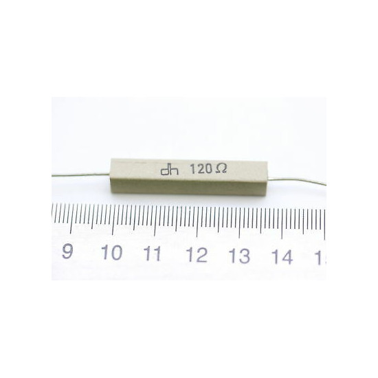 CEMENTED CERAMIC RESISTOR 120 OHM 6W DH AXIAL NOS (New Old Stock) *2PC* U50