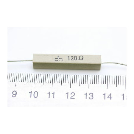 CEMENTED CERAMIC RESISTOR 120 OHM 6W DH AXIAL NOS (New Old Stock) *2PC* U50