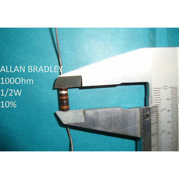 VINTAGE ALLEN BRADLEY RESISTOR. 1/2W 100R 100Ohm 10% *1 PC* NEW ORIGINAL+ C1692