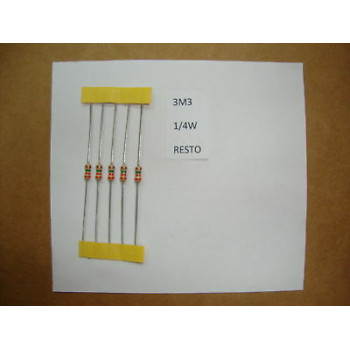 RESISTOR. 1/4W 3M3 3.3M 5% *8 PC* NEW