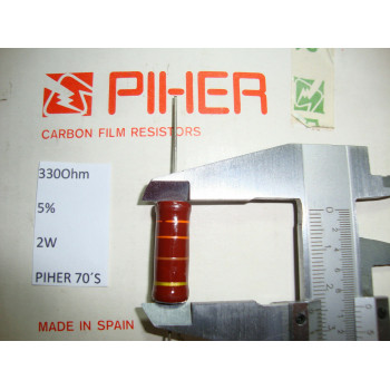 VINTAGE PIHER RESISTOR. 2W 330Ohm 330R 5% *1 PC* NEW ORIGINAL 1970´S+