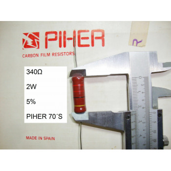 VINTAGE PIHER RESISTOR. 2W 340Ω 340Ohm 340R 5% *1 PC* NEW ORIGINAL 1970´S+
