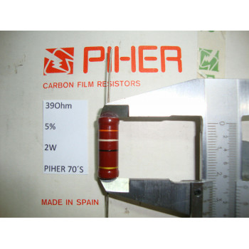 VINTAGE PIHER RESISTOR. 2W 39Ohm 39R 5% *1 PC* NEW ORIGINAL 1970´S+