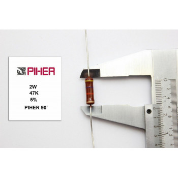 VINTAGE PIHER RESISTOR. 2W 47K 5% *1 PC* NEW ORIGINAL 1990´S+
