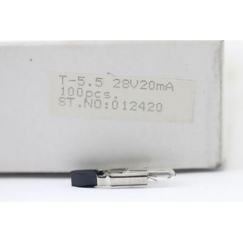 BOMBILLA DIAL. BOMBILLITA BULB  28V 20 mA. T5.5. 30 X 5,3 mm. RA30/2