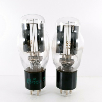 2 X JAN 83 TUBE. SYLVANIA BRAND. BLACK PLATES. 1980 PRODUCTION. CH  ENA 2