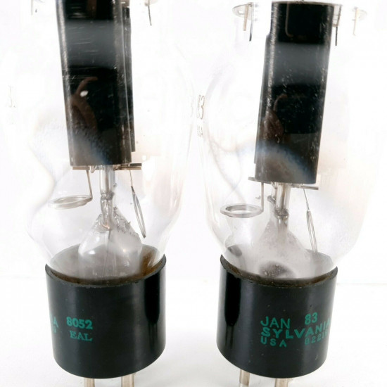 2 X JAN 83 TUBE. SYLVANIA BRAND. BLACK PLATES. 1980 PRODUCTION. CH  ENA