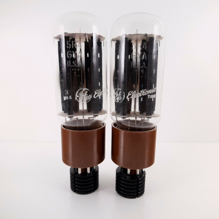 2 X 5R4GYA GE TUBE. 1970s PROD. BLACK PLATES. BROWN BASE. NOS/NIB. AA  ENA