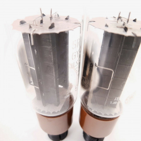 2 X 5R4GYA GE TUBE. 1970s PROD. BLACK PLATES. BROWN BASE. NOS/NIB. AA  ENA