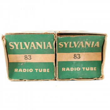 2 X 83 TUBE. SYLVANIA BRAND. BLACK PLATES. CH  ENA