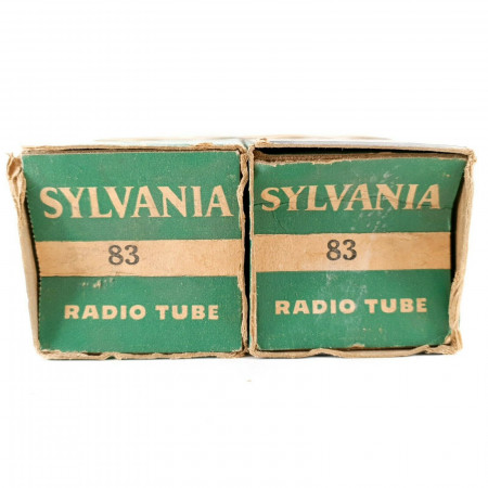 2 X 83 TUBE. SYLVANIA BRAND. BLACK PLATES. CH  ENA