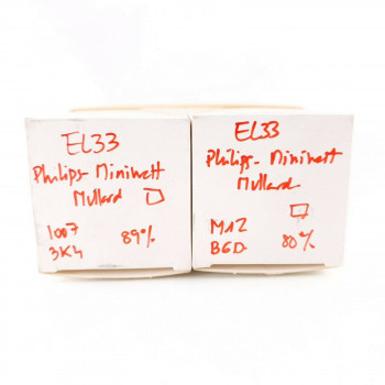 2 X EL33 TUBE. PHILIPS-MINIWATT BRAND. MULLARD PRODUCTION. BLACK PLATES. CH  ENA