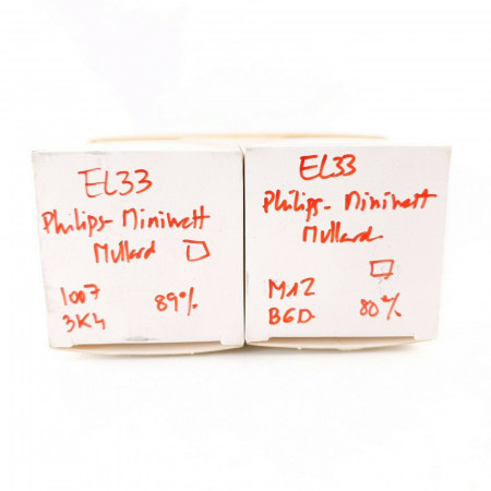 2 X EL33 TUBE. PHILIPS-MINIWATT BRAND. MULLARD PRODUCTION. BLACK PLATES. CH  ENA