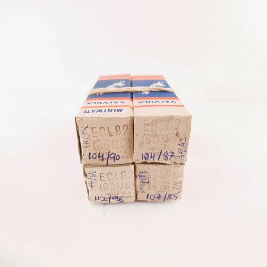 4 X ECL82 MINIWATT TUBE. PAPESA BUENOS AIRES PROD. NOS/NIB. MATCHED QUAD AA  ENA