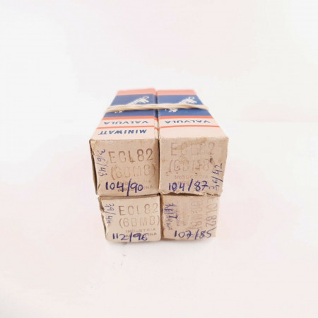 4 X ECL82 MINIWATT TUBE. PAPESA BUENOS AIRES PROD. NOS/NIB. MATCHED QUAD AA  ENA