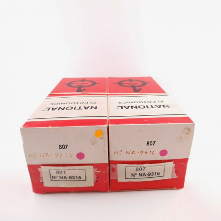 2 X 807 NATIONAL TUBE. 1993 CHINESE PRODUCTION. BLACK PLATES. AA  ENA