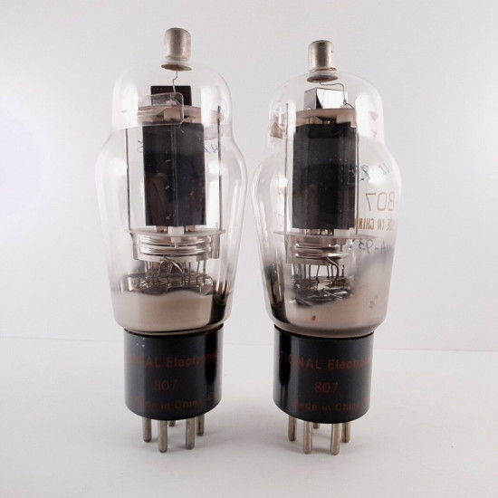 2 X 807 NATIONAL TUBE. 1993 CHINESE PRODUCTION. BLACK PLATES. AA  ENA