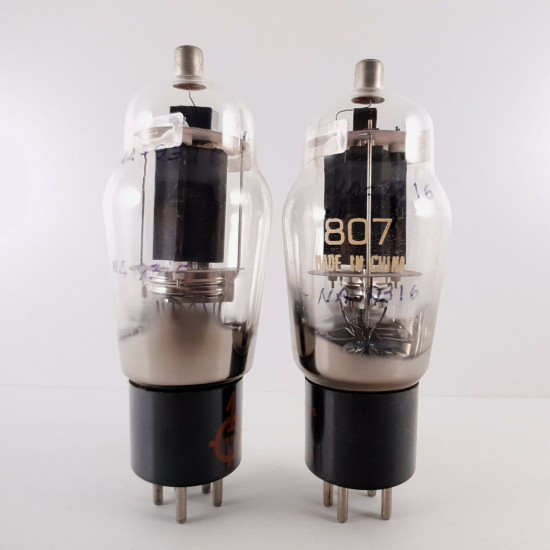 2 X 807 NATIONAL TUBE. 1993 CHINESE PRODUCTION. BLACK PLATES. AA  ENA