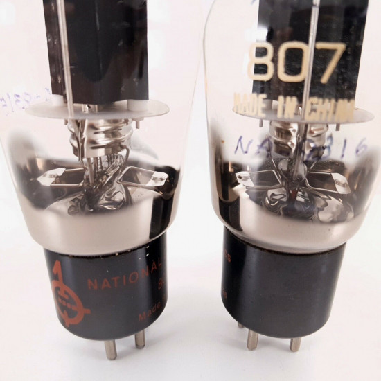 2 X 807 NATIONAL TUBE. 1993 CHINESE PRODUCTION. BLACK PLATES. AA  ENA