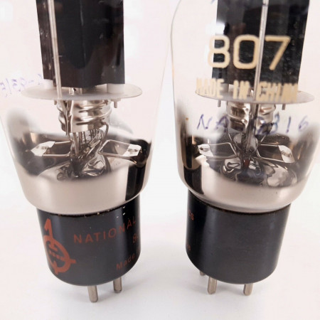 2 X 807 NATIONAL TUBE. 1993 CHINESE PRODUCTION. BLACK PLATES. AA  ENA