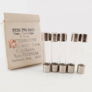 5 X 0.125A 250V SIGHTMASTER TIME-DELAY FUSE. F02GR125A. 6X31MM. 1959s  CY  ENA