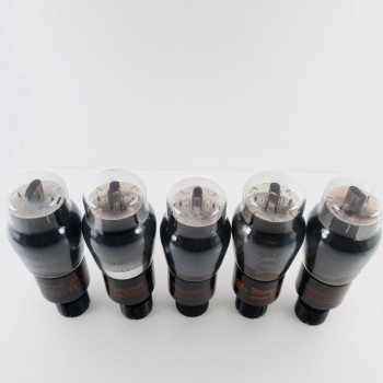 5 X 6V6G MARCONI-RADIOTRON TUBE. BLACK PLATES. 1940s. MATCHED QUAD+1. CY  ENA 2
