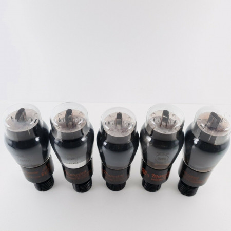 5 X 6V6G MARCONI-RADIOTRON TUBE. BLACK PLATES. 1940s. MATCHED QUAD+1. CY  ENA
