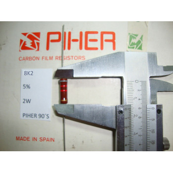 VINTAGE PIHER RESISTOR. 2W 8K2 5% *1 PC* NEW ORIGINAL 1990´S+